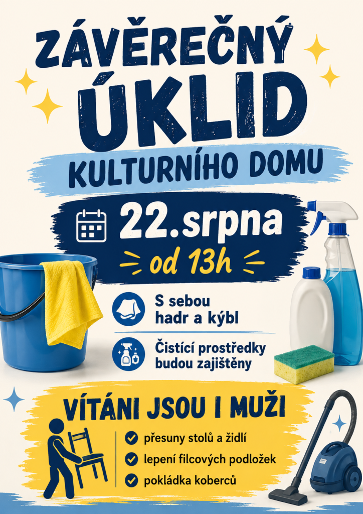 Závěrečný úklid kulturního domu